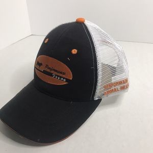 Performance Feeds Men's White Mesh Trucker Snapback Uniform Farmer